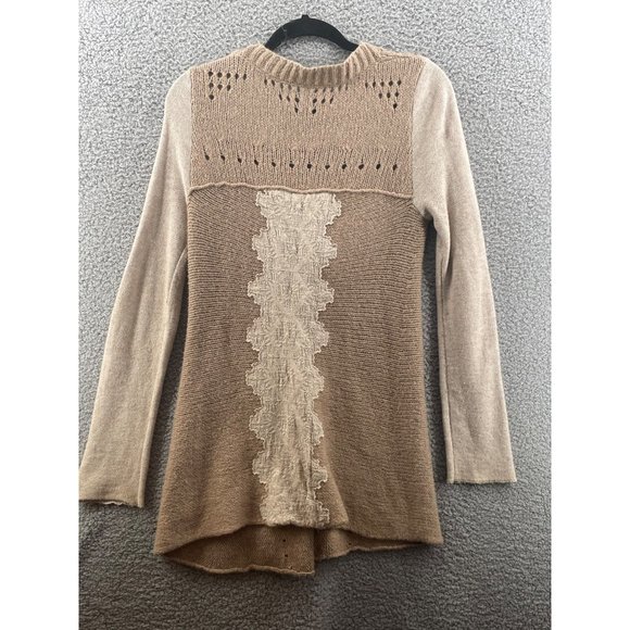 Free People Knit Wool Buttoned Womens Cardigan Tan Size PSmall - Picture 3 of 10